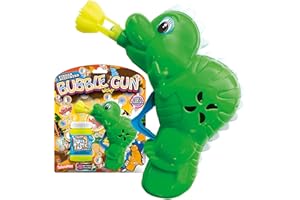 Bubble Gun Pistola Sparabolle - Dinosauro di Deluxebase. Giocattolo Sparabolle per Bambini a Forma di Animale. Giocattolo con Bolle di Sapone Che farà divertire per Ore Grazie alla Forza di attrito