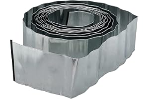 Relaxdays Bordure de Jardin métal, Lot de 2, Clôture Gazon 10 m, Massif, Potager, Parterre, pelouse Vert, 16 m, Argent