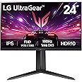LG Ultragear Gaming Monitor 24GS65F, 24 Inch, 1080p, 180Hz, 1ms, IPS Display, HDR 10, NVIDIA G-Sync Compatible & AMD FreeSync, Smart Energy Saving, DisplayPort, HDMI