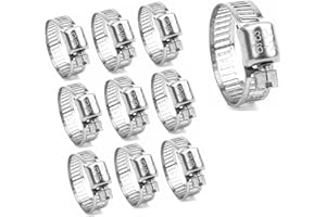 SZWLJ Set di morsetti a vite, in acciaio inox 304, 10 pezzi, 16 – 25 mm, fascette regolabili, morsetti per tubo della benzina, tubo del gas per la casa e altri pantaloni