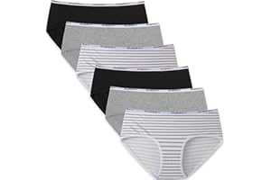 INNERSY Bragas Mujer Algodón Comodas Braguitas Culotte Cintura Midi Ropa Interior Deportiva Pack de 6