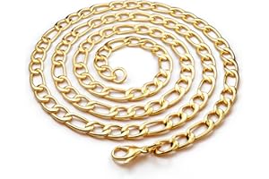 DVRK® Collana Uomo Oro 18k con Base in Acciaio Inossidabile 316L - Catena Uomo 55 cm Resistente all'Acqua - Catenina, Cordino, Cubana, Crocifisso, Rope, Regalo