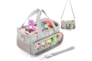 OUKNAK Tragetasche für Toniebox, Aufbewahrungstasche für Tonie Charaktere mit Schultergurt und Griff, Home Outdoor Handtasche für Toniebox 2 Audio Player und Puppen (Grau)