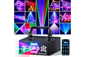 Ehaho Luces Discoteca LA500 | 3D RGB Animación Luz Discoteca para Casa,Luces DJ con Mando a Distancia | Musik Sonido Activado | Iluminación de Escenario con DMX512 para Fiestas, Bar, Club, Rave