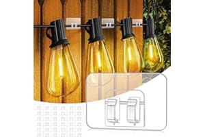 ‎MEETORY Meetory Haken für Outdoor Lichterkette Kugel - 100 Stück Robust Lichterhaken Wasserdicht Kabelclips Selbstklebend Kabelhalter zum Aufhängen von Weihnachtslichtern für Terrasse Garten Balkon Dekoration