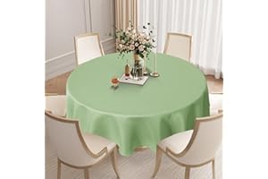 Softalker Tischdecke abwaschbar rund 140 cm Outdoor grün Frühling Oster wasserabweisend abwischbar Jacquard Tischdecken Tischtuch für Draußen Sommer Garten Couchtisch Esstisch Balkon Terrasse