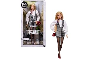 Barbie Signature @BarbieStyle Paris samlardocka | Svart och vit parisisk modelldocka med röda tillbehör, samlardocka, JJX30