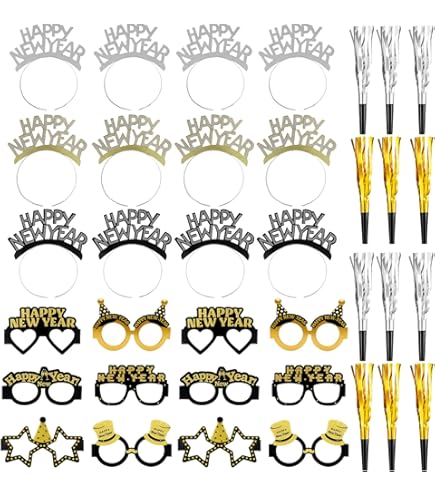 New Years Eve Decorations 2026 Hanging Swirls, Happy New Year Decorations 2026 Black Gold Hanging Swirls Streamers Cheers New Year's Eve Ceiling