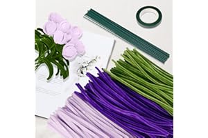 Rigidstone 300 Pezzi Scovolini Colorati per Lavoretti Scovolini Colorati Scovolini Ciniglia Steli in Ciniglia Pipa con 20 Aste per Fiori e Nastro Adesivo, Bricolage e Decorazione 6mm*30cm