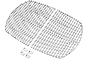 Onlyfire Grille de Cuisson en Acier Inoxydable pour Barbecue à Gaz Weber Q 300/3000 Séries - Remplacement pour 7646 - Avec 2 Supports de Montage