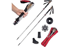 Atacama Bastoni da trekking telescopici – in carbonio 3k e alluminio 7075 Nordic Walking con manico in sughero per uomo e donna – angolo regolabile facilmente allungabile