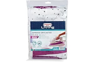DOMO PAK LIVING Dk Living Copriasse da Stiro Doppio Strato con Elastico Policotone e Mollettone