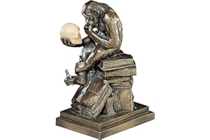 Design Toscano Charles Darwins Affe-Mensch-Evolution Tierstatue, Polyresin, Bronze-Finish, 20,25 cm