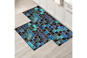 XIAOBUDIAN Kitchen mat of 2, non-slip kitchen rug absorbent and grease absorbing kitchen rug set,suitable for kitchen use. (Style I, 40x120cm+40x60cm)