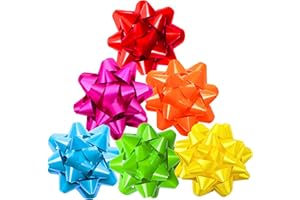 Üka • 25 Fiocchi per Pacchi Regalo. Misura Media 7 cm. Combinazione di Colori Vivaci. Coccarde Autoadesivi per Decorazione di Regali. Fiocchetti da Regalo per Natale, Feste ed Eventi.