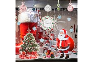 WandSticker4U®- Giganti adesivi finestre Natale BABBO NATALE + ALBERO (220x110 cm) I Adesivi natalizi per finestre riutilizzabili grandi I Decorazioni vetrofanie natalizie per finestre vetrine XXL