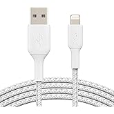 Belkin Braided Lightning Cable (Boost Charge Lightning/USB Cable for iPhone, iPad, AirPods) MFi Certified iPhone Charger C
