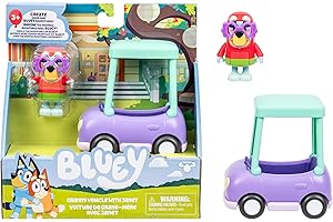 BlueY Prends la Route et Ses Amis dans Cette Petite Voiture trop Mignonne, Transporte Janet à Bord de la Voiture de Grand-mère, Qui Peut accueillir Une Figurine articulée de 6 à 7,6 cm