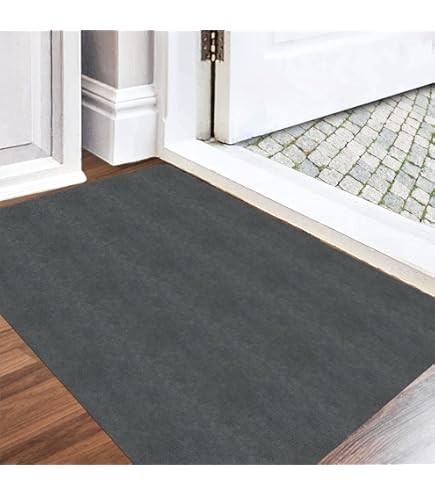 Abaseen Deurmat voor binnen en buiten Wasbare grote keukenbarrièremat, robuuste antislip rubberen achterentreekleed, schoenen vegen, zeer absorberende voordeurmat, tapijt (120 x 180 cm, grijs