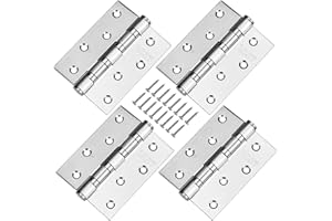 HATANSE 4 Cerniere Porte Inox 304, Cerniere Pesanti Muta Chiusa Morbida, 32 Viti Argento
