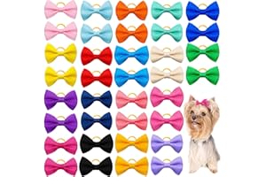 Suxgumoe Dog Hair Bows, 36Pcs Mixed Colors Dog Hair Bows with Elastic Rubber Bands, Cute Dog Grooming Bows Puppy Hair Accessories for Long Hair Pet Dogs Cats (Multi-colored A)