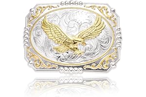 BBOTEN Western Belt Buckle for Men, Large Belt Buckle Golden Soaring Eagle, Eagle Cowboy Big Belt Buckles