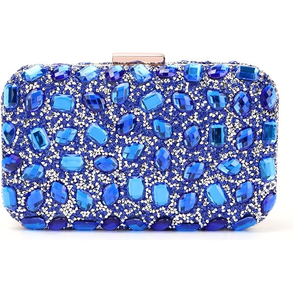 Glitzer Clutch Dunkelblau Silber Glitzer Tasche CORIOS Damen
