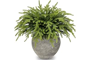 KKSTY 30 steli di norfolk realistici al tatto, rami di pino artificiale da 38 cm, rametti sempreverdi finti per ghirlande natalizie, decorazioni per la casa (colore sfumato)