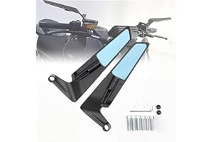 Letgoing Motorcycle Stealth Wing Rear View Mirrors 360° Adjustable Aluminium Alloy Mirrors for Z400/Z650/Z900 Duke 125-1290 MT07/09 Universal 8mm/10mm Fitment (Small size anti-glare)