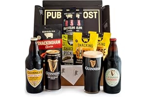 Serious Pig + Guinness Gift Set with Official Guinness Glass and Gourmet Pub Snacks (10 Pack)