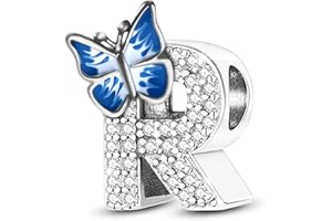 XWN Colgante letras A-Z para pulsera, plata 925, compatible con Pandora y pulseras/collares europeos, para mujeres/niñas X240.