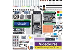SunFounder ESP32 Ultimatives Starter Kit(kompatibel mit Arduino),ESP32-CAM,RoHS konform,Python,C,Scratch,englische Videokurse,IoT für Anfänger & Ingenieure,ESP32-WROOM-32E Board & Batterie enthalten