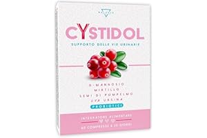 BALANCE NUTRITION CYSTIDOL® - 60 COMPRESSE | D-Mannosio | Integratore Cistite, con Mirtillo Rosso, Probiotici, Semi di Pompelmo | Cranberry per Candida e Infezioni delle Vie Urinarie | 100% Naturale
