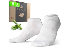 PAIXX Skarpety bambusowe do sneakersów, zestaw 8 par, rozmiar 43-46 i 39-42, męskie i damskie – oddychające, antybakteryjne skarpety do kostek zapobiegające poceniu się stóp – niestrzępiące się