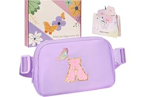 ONETOALL Geschenke für Mädchen 10 11 12 Jahre, Bauchtasche Kinder mit Buchstaben, Verstellbare Sling Bag Damen, Teenager Personalisierte Geschenkidee für Geburtstag Kindertag