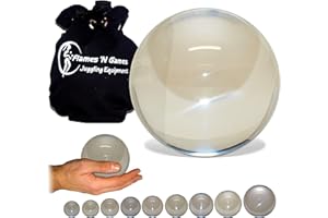 Flames N Games Juggle Dream Acrylic Contact Juggling Balls & Protective Fleece Lined Pouch/Travel bag! (Small, Clear Acrylic 60mm + Pouch)