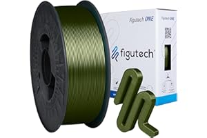 Filamento PLA 1.75mm 1kg Verde oliva, Figutech ONE filamento 3D, precisión +/- 0.02mm, PLA optimizado para impresora 3D, alta adherencia y resistencia, fluidez mejorada