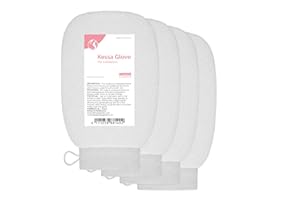Guanto Esfoliante Kessa di Fatima's Garden per Corpo & Viso - Pulizia Profonda per Rimozione Pelle Morta - Perfetto per Hammam, Bagno e Doccia (4 guanti bianchi)