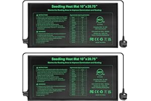 RC SLL Seedling Heat Mat 10" x 20.75",Waterproof Plant Hydroponic Heating Mat for Seed Starting,Plant Germination and Reptile with Power-Off Protection（2 Pack）