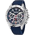 Nautica Men's NST Chrono Blue Silicone Strap Watch (Model: NAPNSF201), Blue