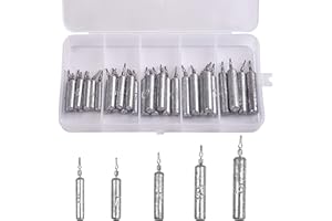 JSHANMEI 30stk Drop Shot Angelgewichte Kit Angelblei Angelzubehör Set Drop Shot Rig Angeln Gewichte Kit für Texas Carolina Rig Angelgewichte Kit