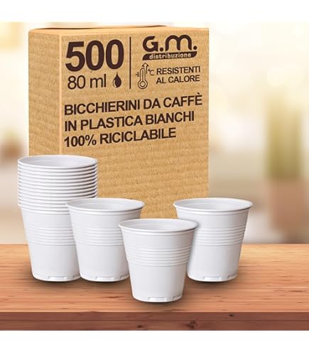 Bicchierini Caffè Plastica 80cc - 1000 Pezzi Riutilizzabili, Resistenti Al Calore, Made In Italy - Foto 2