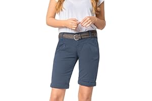 FRESH MADE Damen Bermuda-Shorts im Chino Style mit Gürtel