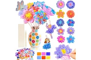 Taimimy Bastelset Kinder ab 6-4-5 Jahre Basteln Mädchen 8 10 6 5 7 Jahre, Ohne Vase,Geschenke für Mädchen Spielzeug 5-12 Jahre Kindergeburtstag (Blumen und Schmetterlinge)