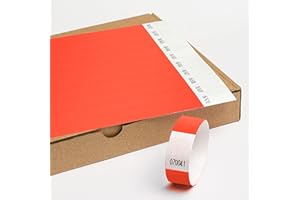 MESSIMO Einlassbänder aus Tyvek ohne Aufdruck 19 x 255 mm - 1000 Stück Party Eintrittsbänder - Selbstklebend und Wasserdicht Festival Armbänder - Club Bänder