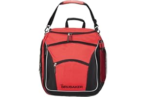 Brubaker utilissima Borsa Invernale per Attrezzi da Sci, Sacchetto Professionale per Scarponi e Casco da Sci Rosso/Nero + Argento/Nero