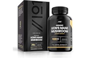 ALPHA01 Bio Igel-Stachelbartkapseln 7500mg - 50% Polysaccharides - Organic Lion's Mane Mushroom - Europäischer Wildhericium Erinaceus - Ohne Zusatzstoffe - 90 Vegane Kapseln