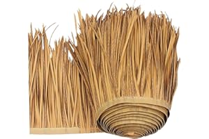 KDAMGOQE Tiki Hut Grass Roof Thatch Roofing for Tiki Bar, 39.4x19.7 Inch Cuttable Tiki Hut Grass Roof Realistic Plastic Thatch Roof for Garden Patio Umbrella Covers Fence Party Decoration