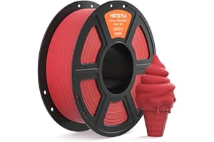 ELEGOO Filamento PLA MATE 1.75 1KG Rojo Rubí, Filamento para Impresora 3D, Precisión Dimensional +/- 0.02mm, Carrete Filamento 3D, para Mayoría Impresoras 3D