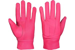 SIXSIGMA SPORTS Gants en cuir pour femme avec doublure polaire douce et colorée en cuir véritable pour l'hiver